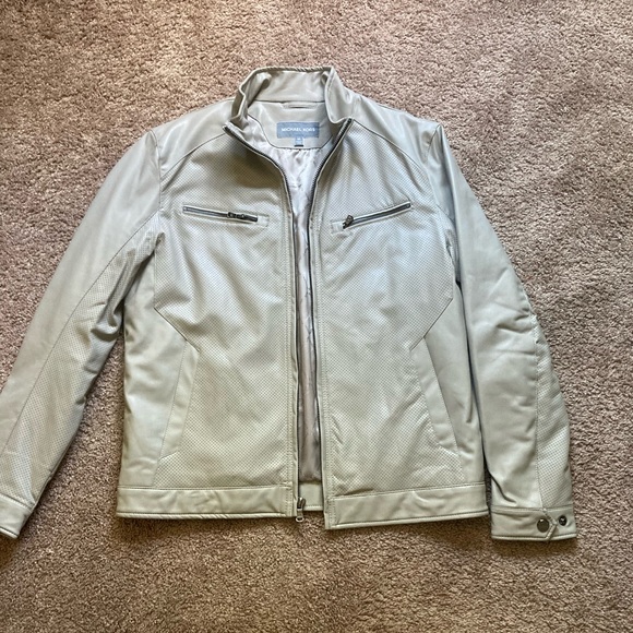 Michael Kors Other - Michael Kors leather jacket. Light grey. Never worn. Men’s medium.
